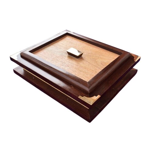 ZA-19 Versatile Dry Fruits Organizer: Rosewood and Mango Wood with Brass Detailing