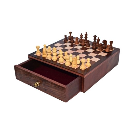 ZA-05 Mastering the Game in Style Shisham Wood Chess Set Indian Handcrafted