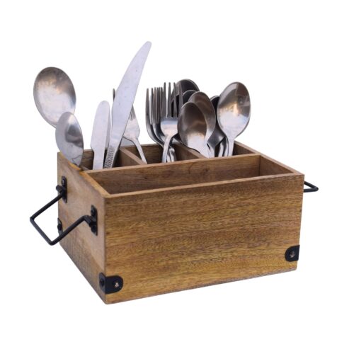 ZA-02 Natural Wood Cutlery Organizer – Declutter Your Kitchen with Elegance