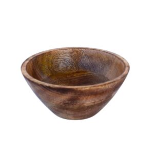 BWL-02 Artisanal Elegance: Handmade Indian Mango Wood Bowl – A Rustic Touch to Your Home