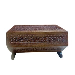 ZA-22 Artisanal Excellence: Handmade Wooden Bangle Box – Dark Brown Beauty