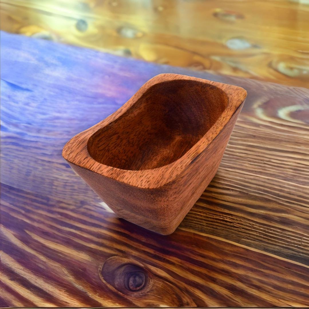 MDB-10 Handcrafted Rustic Mango Wood Dough Bowl – Versatile 8 x 5 x 2.5 Inch Size for Stylish Home Decore