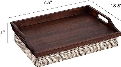 Wooden Bed Multipurpose Tray Lap desk with detachable cushion