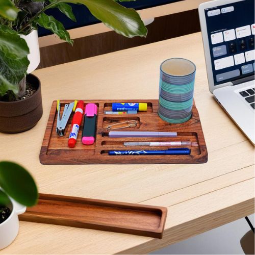 Wooden Table Organizer | Wholesale Wood Desk Organizer for Home, Office, Corporate gifting