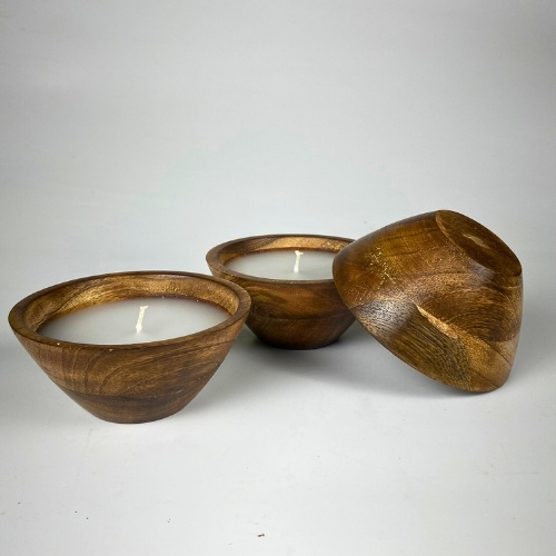 Wholesale Wooden Candle Bowl | Handcrafted Candle Dough Bowl