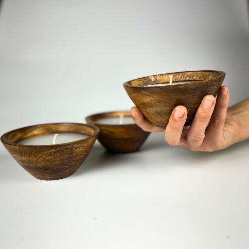 Wholesale Wooden Candle Bowl | Handcrafted Candle Dough Bowl